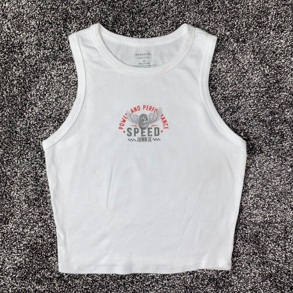 Homegirl Society White Tank Top Size XS